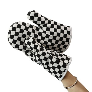 Gants de four carrés épaissis anti-brûlure pour micro-ondes, résistants aux hautes températures, en coton et lin pour la cuisson - Product Image 2