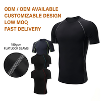 T-shirt pour homme avec motifs, décontracté, fitness, col rond, extensible, ajusté pour le sport et la course à pied, manches courtes, tricoté, t-shirts pour hommes