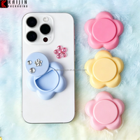 Autocollant personnalisé pour téléphone portable en forme de fleur, étui cosmétique pour rouge à lèvres et baume à lèvres en ABS+PP pour fard à joues, fard à paupières et poudre