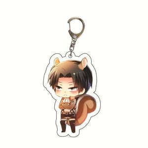 Mode Anime Attaque sur Titan Levi Ackerman <span class=keywords><strong>Eren</strong></span> Jaeger Porte-clés Pendentif Cosplay Double Face Acrylique Garçon Fille Porte-clés Porte-clés - Product Image 5