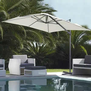 Ombrelle carrée pour piscine, parapluie latéral, en aluminium, Protection contre les UV, pour le jardin, la plage, le Patio, 2.5x2.5M