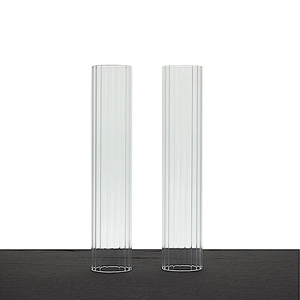 Vente en gros de couvercle de cylindre de <span class=keywords><strong>bougie</strong></span> en verre transparent nervuré à extrémité ouverte résistant à la chaleur couvercle de tube d'ombre de cheminée transparent - Product Image 3