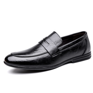 Mocassins en cuir noir pour hommes, respirants, souples, décontractés, formels, pour jeunes de 18 à 40 ans - Product Image 5