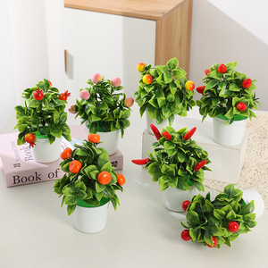 <span class=keywords><strong>Maceta</strong></span> de Plástico Artificial con Diseño de Hierba de <span class=keywords><strong>Pino</strong></span> y Frutos Pequeños, Alta Simulación, Decoración para el Hogar, Escritorio, Sala de Estar, Día de San Valentín - Product Image 1
