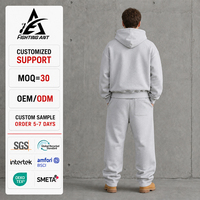 Ensemble de survêtement décontracté pour homme : sweat à capuche zippé en coton épais et pantalon de jogging surdimensionné avec passepoil contrastant – Collection Streetwear