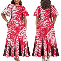 Nouvelle arrivée été 2024, robe longue à manches courtes plissée pour femmes, robe polynésienne personnalisée, robes pour femmes grandes tailles, Vestidos