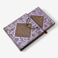Boîte à tiroir rigide de luxe personnalisée vide pour chocolats, emballage cadeau coulissant en papier recyclable en gros pour bonbons de Noël