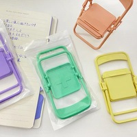 Support de téléphone portable pliable multifonction pour chaise de bureau, plateau en plastique couleur macaron mignon et créatif pour outils de salle de bain