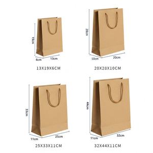 LH Custom Size Aseptic Biodegradable Eco-Friendly Durable Brown Kraft Paper Bags Cotton Rope Handles for Wedding Gift Shopping - Product Image 2