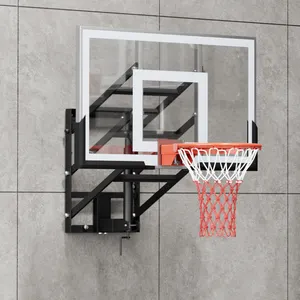 حلبة كرة السلة للأطفال (طول 53.5 بوصة * 31.9 بوصة (136-سم * 81 سم) حامل كرة السلة صغير يُرفع يدويًا ويتم تركيبه على الحائط