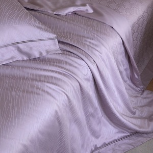 Vente chaude <span class=keywords><strong>violet</strong></span> couleur unie linge de lit 1.8m couvertures 2 taies d'oreiller douces Lyocell coton housse de couette reine taille ensemble de literie - Product Image 5