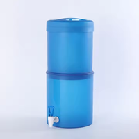 Filtre à gravité de comptoir capacité 20L système de filtre à eau alimenté par gravité en plastique bleu pour les voyages de camping