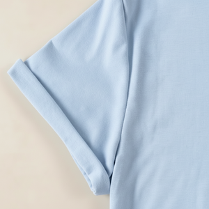 Camisetas de Mujer de Gran Tamaño, Tejidas, Casuales, 100% Algodón, Diseño Nuevo 2023, Cuello Moderno, Venta Caliente, Logotipo Personalizado - Product Image 1