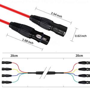 <span class=keywords><strong>Cable</strong></span> de Señal de Audio XLR de 4 Canales y 3 Pines, 1M OFC, 4 Machos a 4 Hembras, Cubierta de PVC, Doble Blindaje para Micrófono, Transmisión y Grabación - Product Image 5