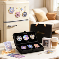 Imanes de Refrigerador con Diseños de Anime, Impresos con UV, de Aleación de Zinc, con Elegante Empaque de Regalo