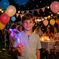 Baguette magique LED rose en forme de cœur, lumineuse et clignotante, jouet de princesse, baguette féerique qui brille dans le noir pour enfants, filles, cadeaux de cosplay