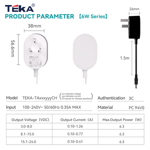 Adaptateur de charge rapide double sortie 5V 1A 12V 0.5A, longueur de câble DC personnalisable, matériau ignifuge <span class=keywords><strong>pour</strong></span> caméra <span class=keywords><strong>externe</strong></span> - Product Image 5