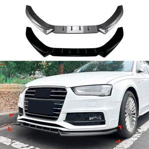Audi A4 S4 B8.5 Front Bumper Lip Spoiler Piano Black Carbon Fiber Texture 2013-2016 ABS Material - Product Image 4