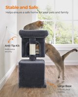Arbre à chat Starmoon, tour pour chat, condo en peluche pour chats de grande taille jusqu'à 7,2 kg, griffoir, gris foncé
