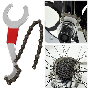 Clé à chaîne de vélo en métal, outil manuel pour réparation de boîtier de pédalier, démontage de volant, clé de dérailleur, outils d'entretien - Product Image 2