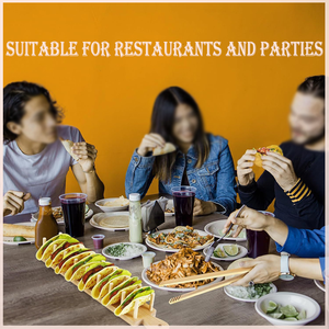 Soporte de Taco de bambú de estilo <span class=keywords><strong>mexicano</strong></span>, soporte de taco de madera Natural, soporte de 8 tacos para <span class=keywords><strong>restaurante</strong></span> o fiesta - Product Image 5