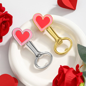 Ouvre-bouteille en forme de cœur en alliage de zinc, or et argent, cadeau pour la Saint-Valentin, fête de mariage, ouvre-bouteille de bière - Product Image 1