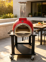 Four à pizza en céramique de 26 pouces, four à pizza extérieur au bois, four à pizza en céramique portable avec table, four à pizza en céramique commercial