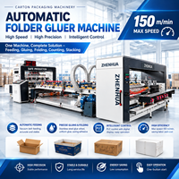 Système de pliage et de collage automatique de cartons à haute efficacité pour la production d'emballages en carton ondulé, machine de pliage et de collage automatique