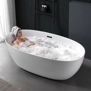 Nouvelle conception moderne de baignoire autoportante blanche en acrylique <span class=keywords><strong>avec</strong></span> chauffage à température constante pour salle de <span class=keywords><strong>bain</strong></span> et villa - Product Image 3