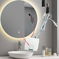 Shinechip120W Miroir de salle de bain intelligent tricolore à clé unique Commutateur de capteur tactile gradateur LED 12V IP23 Garantie de 2 ans