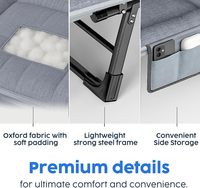 Lit pliant portable, chaise inclinable, cadre en acier robuste réglable à 6 positions, capacité de charge élevée, lit pliant portable pour
