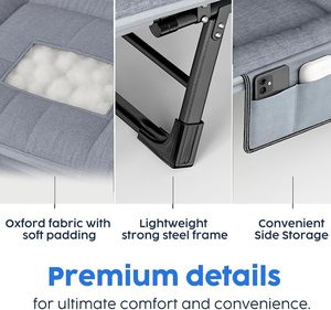 Cama Plegable Portátil, Silla Reclinable, 6 Posiciones Ajustables, Estructura de Acero Resistente, Alta Capacidad de Carga, Cama Plegable Portátil para - Product Image 6