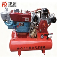 Compresseur à piston diesel monocylindre refroidi par eau, portable, mobile, 16HP, 20HP, 24HP, équipement agricole, extérieur, construction