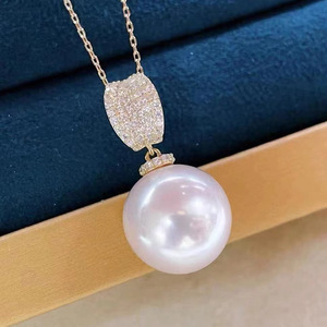 Conjunto de Accesorios de Perlas DIY de Plata S925 Clásica, Precioso Colgante y Pendientes con Baño de Oro para Regalo de Moda, Base Vacía 9270 - Product Image 3