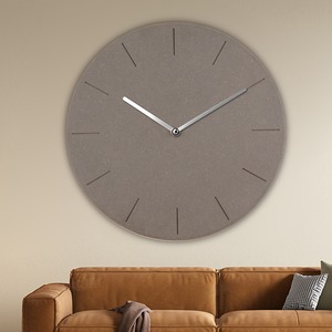Modern Concrete Round <b>Wall</b> <b>Clock</b> Silent Quartz Needle Display <b>Grey</b> Decorative Timepiece for Living Room - Product Image 4