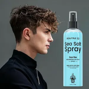 Spray de sal marinho para cabelos, spray de texturização orgânico natural de aloe vera, para texturização e volume de cabelos, textura de marca própria, sal marinho