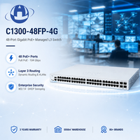 Commutateur PoE+ géré IP Original Catalyst C1300-48FP-4G 48 ports Gigabit PoE+ 740W montable en rack pour PME et bureaux