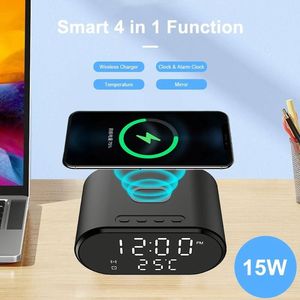 Best Gift <b>Wireless</b> Phone Charger With Alarm Clock Multi-function 15W <b>Wireless</b> Charger Desk Charger for All Smart Phones - Product Image 6