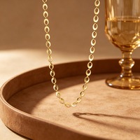 Ensemble Cadeau Chic Collier et Bracelet Polyvalent en Acier Inoxydable avec Chaîne Simple à Maillons Ovales Réglables Effet Clair de Lune Bijoux Minimalistes TGXL14563