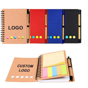 2025 journaux imprimés personnalisés B5 A5 B6 A6 stylo en papier Note autocollante papier Kraft spirale bobine cahier écriture ensemble avec Logo personnalisé - Product Image 2