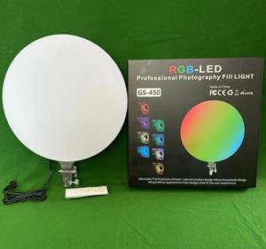 Panneau LED rond RVB <span class=keywords><strong>pour</strong></span> la photographie, le maquillage, trépied de 18 pouces, éclairage de remplissage de studio - Product Image 2