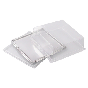 APET RPET CPET PVC PLA biodegradable blister boxes for cake custom shape color logo cake box