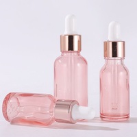 Emballages vides pour cosmétiques, flacon compte-gouttes en verre rose pour lotion et huile essentielle, contenants pour crème de soin de la peau, pot pour crème pour le visage