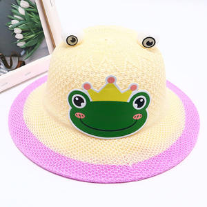 Chapeau de paille de pêcheur d'été pour enfants Protection solaire Chapeau de plage pour garçons et filles Bébé Vente en gros - Product Image 3