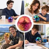 Ball Fidget Toy Custom Spherical Spinning Silk PLA Gear Ball Fidget Toy Office Desk Accessory