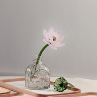 Fleur de lotus en verre faite à la main, fleur préservée haut de gamme, cadeau d'anniversaire pour le salon