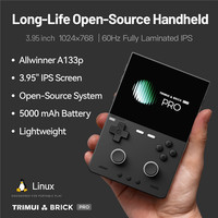 Console de jeu portable rétro Trimui Brick Pro TG4040 avec écran de 3,95 pouces, console de jeu portable open source, lecteur de jeux 64 Go pour PS1