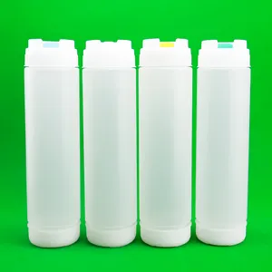 16oz Limpar HDPE Recarregável Squeeze Garrafa Gadget Cozinha para Soy Tomato Sauce Dispenser FiFO Logo Impresso para Uso Alimentar