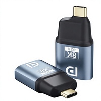 Adaptateur USB-C vers DisplayPort 8K 60Hz, coque en aluminium, convertisseur mâle vers femelle pour ordinateur portable MacBook Dell Thunderbolt 3/4