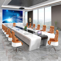 Table de conférence modulaire extensible et écologique de forme oblongue pour hôtels et écoles – Mobilier de bureau moderne, table de réunion